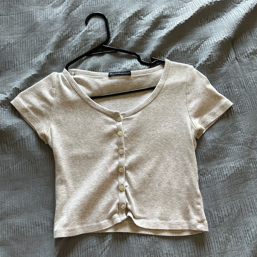 Brandy Melville Cream Button-Down Shirt